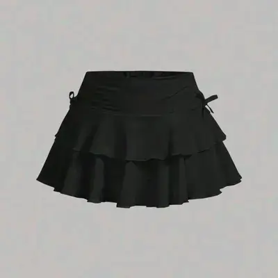 SHEIN Girlism Teen Girls Drawstring Waist Ruched Casual Skirt - 12 Years