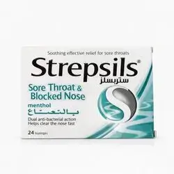 Strepsils Sore Throat & Blocked Nise with menthol 24 lozenges