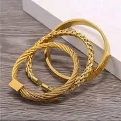 3 Piece Men's Stainless Steel Bracelet Set