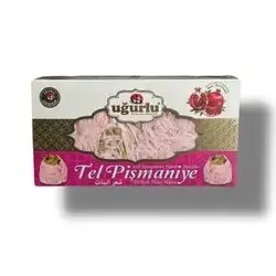 Cotton candy flavour of pomegranate and pistachios