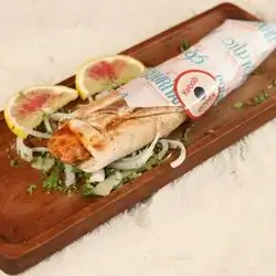 Chicken Kebab Sandwich On Charcoal
