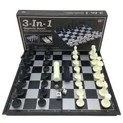 3-In-1 Backgammon/Chess/Checkers Board