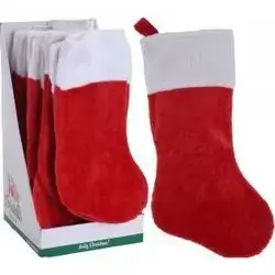 Koopman Xmas Stocking 43Cm Plush Red