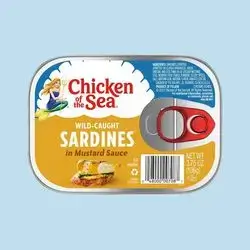 Chicken of the Sea Sardines in Mustard Sauce, 3.75 Ounce Can (Pack of 1), Wild Caught Canned Sardines