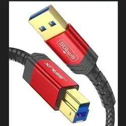 JSAUX USB 3.0 Printer Cable, Type A Male to B 3.0 Male (10ft/3M) USB 3.0 Type B Upstream Cord Nylon Braided Compatible with Docking Station, External Hard Drivers, Scanner, Printer and More(Black)