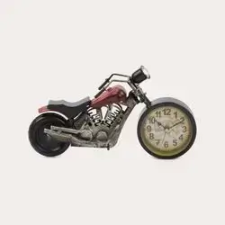 Clock Motorcycle Red Large