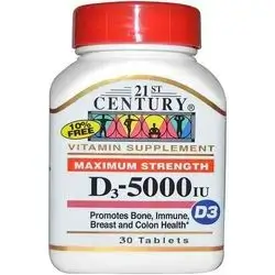 21st Century Vitamin D3 (5000 IU) 30 Tablets