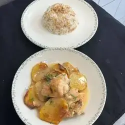 Oven Baked Chicken and Potato with Rice