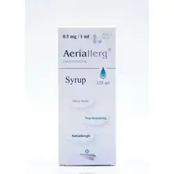 aeriallerg desloratadine 0.5mg/ml 125ml syrup once daily , antiallergic , alcohol free