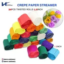 Crepe Paper Streamer 24pcs-1.5inch