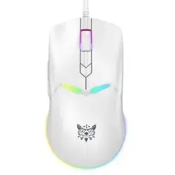 Onikuma CW929 Wired Gaming Mouse USB Connection 6400 DPI RGB Light 1.6 Meter Cable White