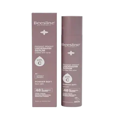 Radiant Bright Underarm Serum Unifies Skin Tone Powder Soft Fast Dry 150ml _ Beesline