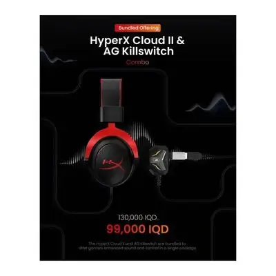 headset and adapter combo (cloud II+ ag kill switch)