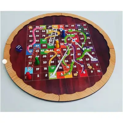 Ludo & Snakes and Ladders 2-in-1 (Medium Circular Edition)