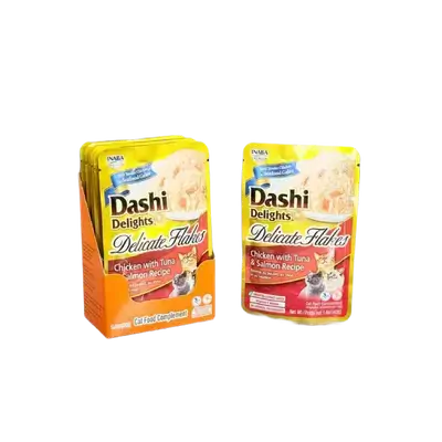 Inaba Dashi Delights – Delicate Flakes Chicken with Tuna & Salmon Recipe 6 pieces+1gift