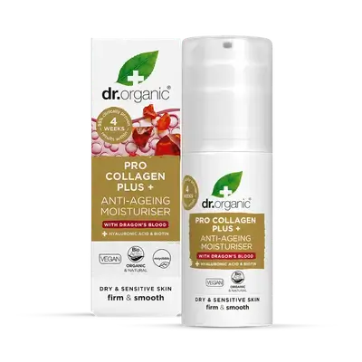 dr.organic pro collagen plus+ anti-aging moisturiser with dragon blood 50ml