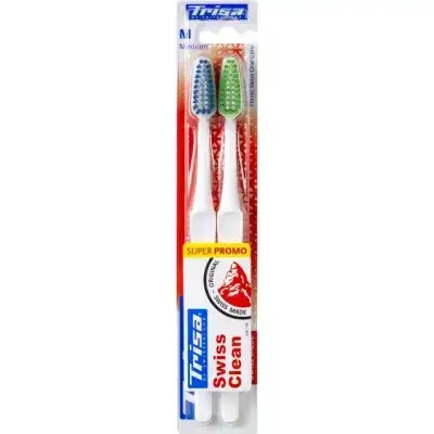 Trisa Swiss Clean Toothbrush – Duo Pack (Medium)
