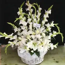 Basket Of Flowers-White