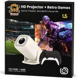 U5 HD Projector + Retro Games