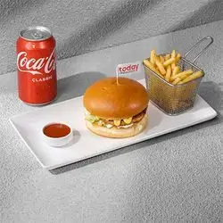 Chicken Burger With Cheese (Combo)
