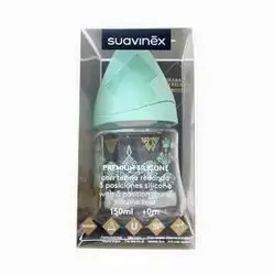 Suavinex Premium Silicone with slow flow & round silicone teat 0m+ 150ml