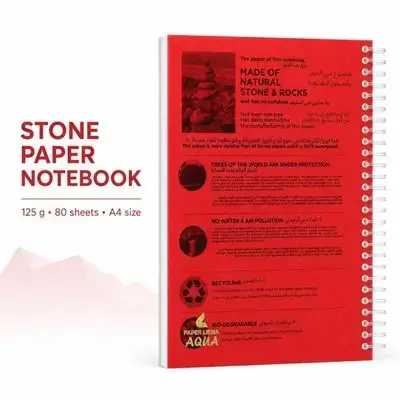 A unique notebook made from Natural Stone, A4 size with 80 sheets.