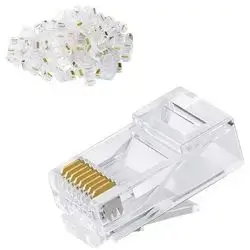goldvision cat6 open rj45 through crystal network modular connector/ 1 piece