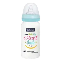 P.P Wide Neck Feeding Bottle 2 From 6-18 Months BLUE 300ml OPB-1030 _ Optimal