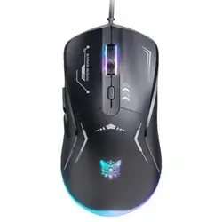 ONIKUMA CW917 Wired Gaming Mouse USB Connection 2400 DPI RGB Light 6 Programmable Buttons Black