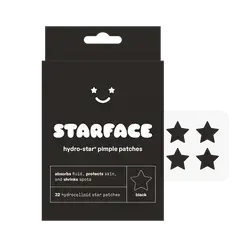 Hydro-Star Pimple Patches 32 Black Hydrocolloid Star Patches _ STARFACE