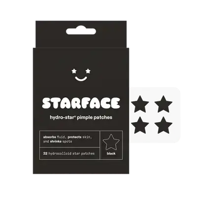 Hydro-Star Pimple Patches 32 Black Hydrocolloid Star Patches _ STARFACE