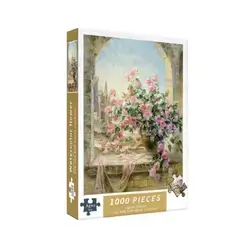 1000-piece watercolor flower jigsaw puzzle