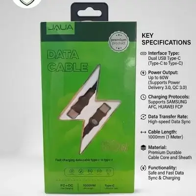 Jaua Data Cable Fast Charger 60W 1M Type-C To Type-C