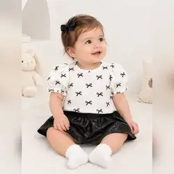 SHEIN Kids 2-piece Set baby girl outfit top and skirt - 6-9 Months