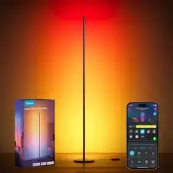 Govee RGBIC Smart Modern LED Corner Floor Lamp (Silver) - Open Box (H6076A)