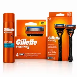 Complete Gillette Fusion 5 Set (Razor + 6 Cartridges + Shave Gel) Germany