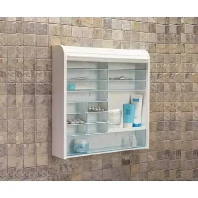 Medicine Cabinet With Slide Cover And Drawer