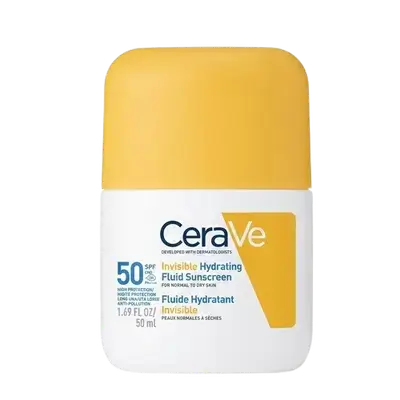 Invisible Hydrating Fluid Sunscreen SPF50+ for Normal to Dry Skin 50ml _ CeraVe