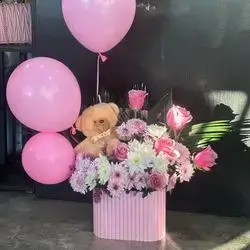 Flower box bear ballon 