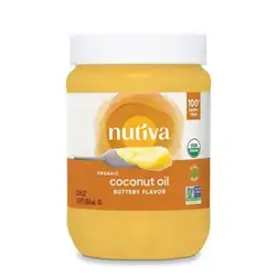 Nutiva Organic Coconut Oil with Non-Dairy Butter Flavor, USDA Organic, Non-GMO, Whole 30 Approved, Vegan & Gluten-Free, Plant-Based Replacement for Butter