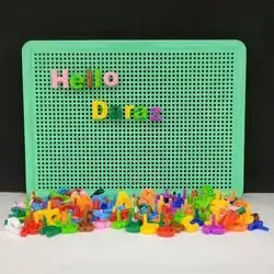 Alphabet ABC Words Pin - Peg Board Puzzle - Educational Building Blocks - Learning Spelling - For Kids-28*19cm