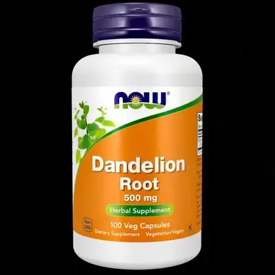 NOW Foods Supplements, Dandelion Root (Taraxacum officinale) 500 mg, Herbal Supplement, naturally occurring compounds including inulin, sesquiterpenes, and phenolic, 100 Veg Capsules, Dandelion Root