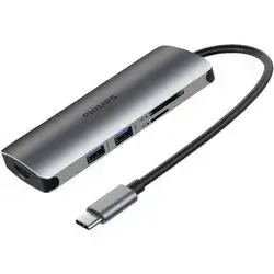 Philips SWR1608C/93 Type-C Multi-Port Hub — Aluminium