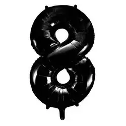 Black Number 8 Helium Balloon