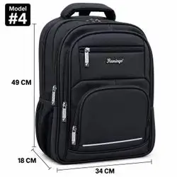 Flamingo Leather Backpack – Model #4, 4 Zippers