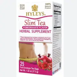Hyleys Slim Tea Pomegranate Flavor - Weight Loss Herbal Supplement Cleanse and Detox - 25 Tea Bags (1 Pack)