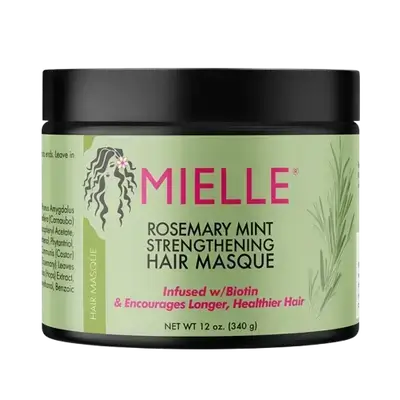 Rosemary Mint Strengthening Hair Mask Infused with Biotin 340gr _ MIELLE