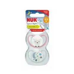 NUK Space Night Soother Sheep 0-6 Months (2 Pack)