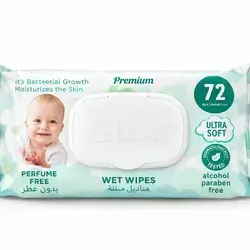 Gllox premium care wet wipes ultra soft sensitive 72pcs