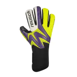 Reusch Attrakt Goalkeeper Gloves (White, Purple & Light Green)